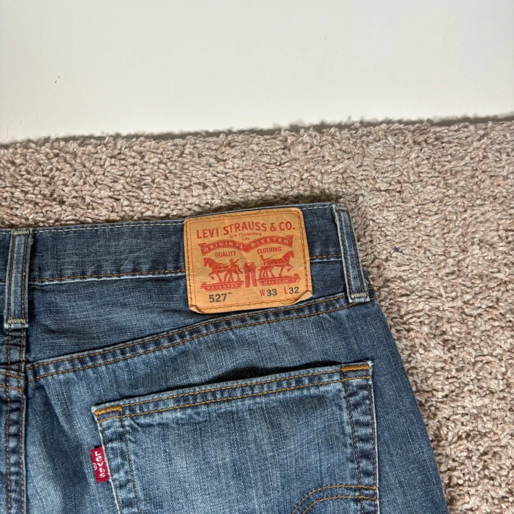 Levis 527 Slim Bootcut Jeans Mens 33x32 Blue Medium Wash Denim Pants 9955